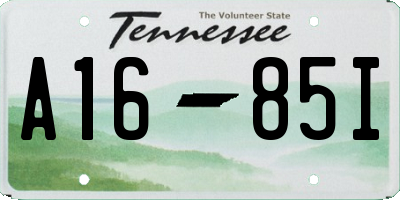 TN license plate A1685I