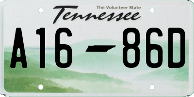 TN license plate A1686D