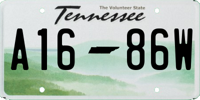 TN license plate A1686W