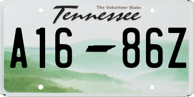 TN license plate A1686Z