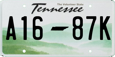 TN license plate A1687K