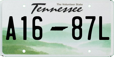 TN license plate A1687L