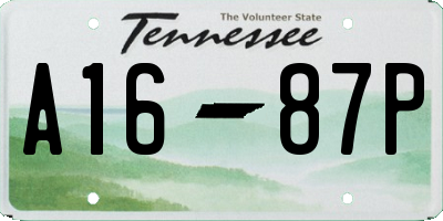 TN license plate A1687P