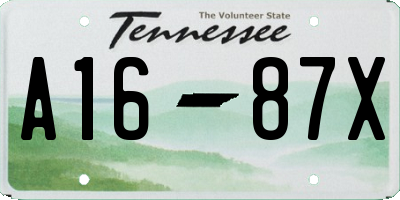 TN license plate A1687X