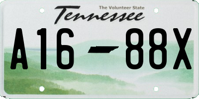 TN license plate A1688X