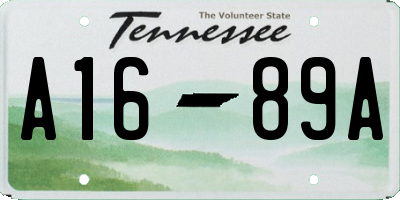 TN license plate A1689A