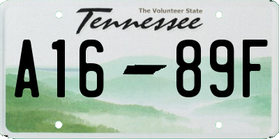 TN license plate A1689F