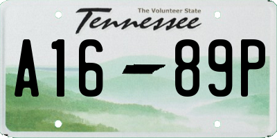 TN license plate A1689P