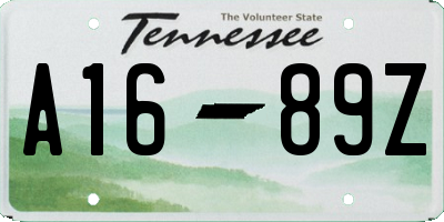 TN license plate A1689Z