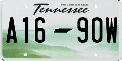 TN license plate A1690W
