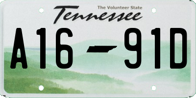 TN license plate A1691D