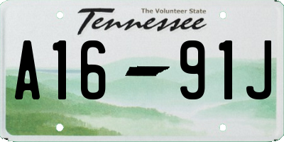 TN license plate A1691J