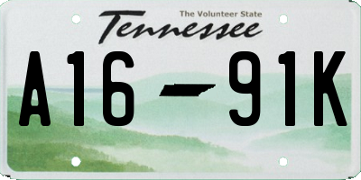 TN license plate A1691K