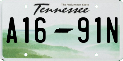 TN license plate A1691N