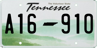 TN license plate A1691O