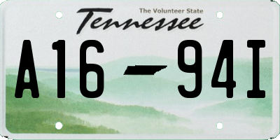 TN license plate A1694I