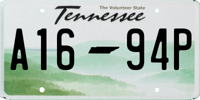TN license plate A1694P