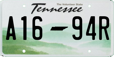 TN license plate A1694R