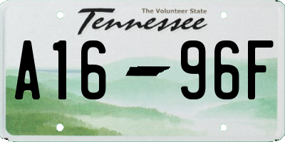 TN license plate A1696F
