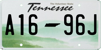 TN license plate A1696J