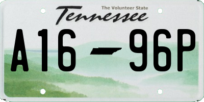 TN license plate A1696P