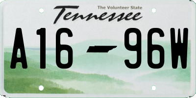 TN license plate A1696W