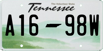TN license plate A1698W