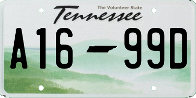 TN license plate A1699D