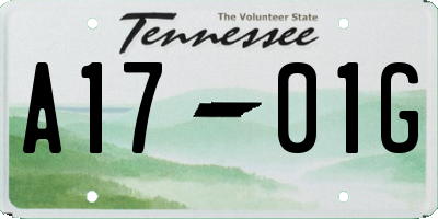 TN license plate A1701G