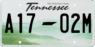 TN license plate A1702M