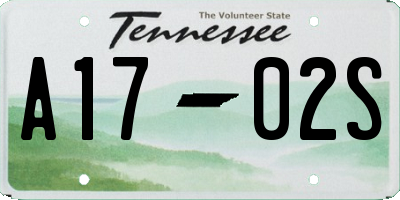 TN license plate A1702S