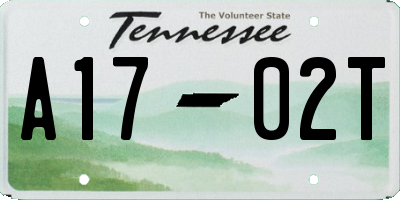 TN license plate A1702T