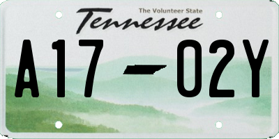 TN license plate A1702Y