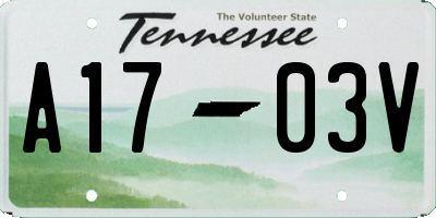 TN license plate A1703V