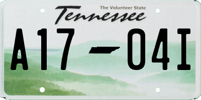 TN license plate A1704I