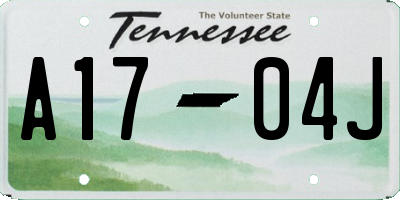TN license plate A1704J