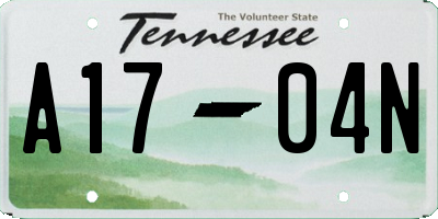 TN license plate A1704N