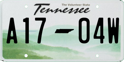 TN license plate A1704W