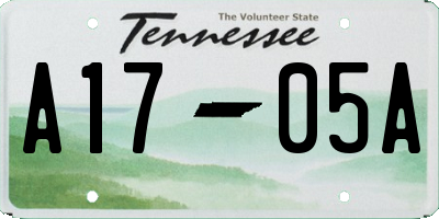 TN license plate A1705A