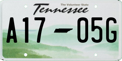 TN license plate A1705G