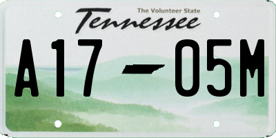 TN license plate A1705M