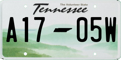 TN license plate A1705W