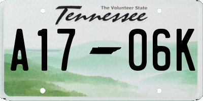 TN license plate A1706K