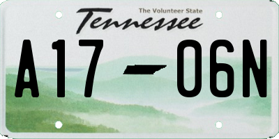 TN license plate A1706N