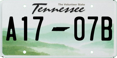 TN license plate A1707B