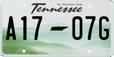 TN license plate A1707G