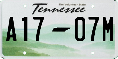 TN license plate A1707M