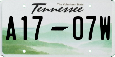 TN license plate A1707W