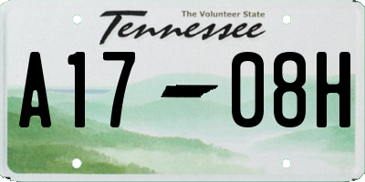 TN license plate A1708H