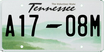 TN license plate A1708M